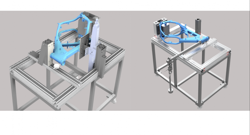 CAD model of final design of bend and twist stiffness test fixture